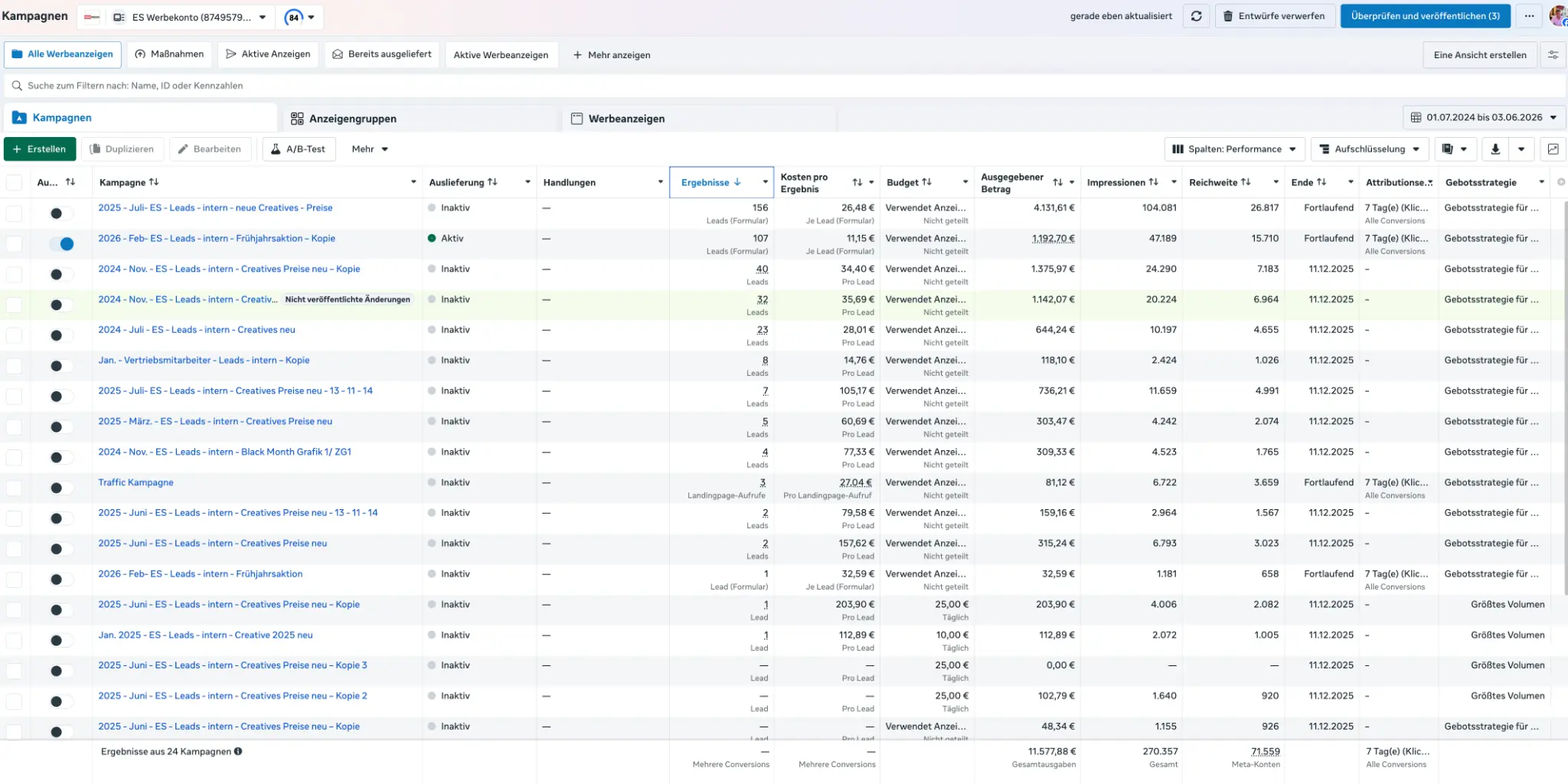 Elektrik Solutions Werbeanzeigenmanager Screenshot