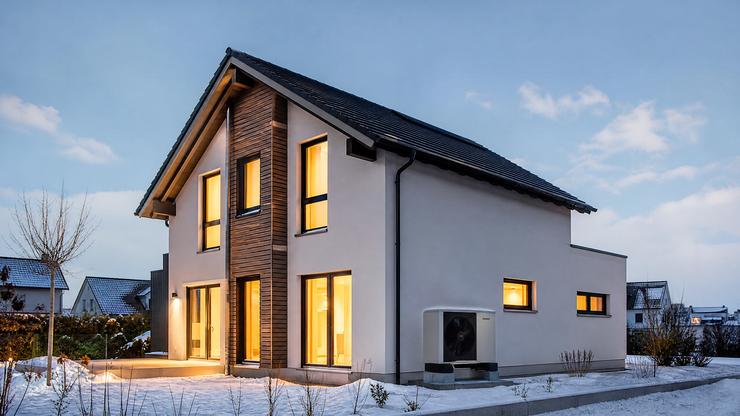 Modernes Einfamilienhaus mit Wärmepumpe – Wärmepumpen Leads Deutschland